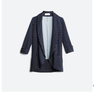 Frenchmauve Navy Polka Dot Melanie Blazer Jacket Large